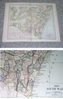 1903 Original Antique Map Of New South Wales   Australia