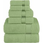 6-piece Turkish Cotton Towel Set Luxury Soft Bath Hand Washcloths Quick Dry New