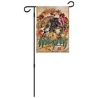Thanksgiving Turkey 12x18in Garden Flag   3-piece Garden Pole Bundle