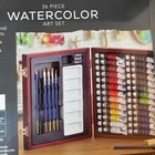 New Master s Touch Watercolor Art Set   Mixed Media Pad Brown Wood Case Art