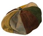 Vintage 70s 80s Maybe Suede Patchwork Oversized Cap Beret Floppy Hat