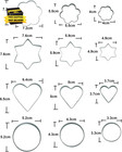 12 Pcs Set Stainless Steel Fondant Cake Mold Cookie Cutters  star heart round fl
