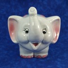 Vintage Ceramic Blue Elephant Bank With Stopper Saddle  6 Korea