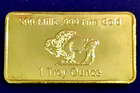 1 Oz -500 Mills Gold Buffalo Bullion Bars  999 Fine Gold Plated Bar - In Capsule