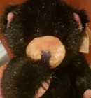 Vintage Russ Berrie Blacky Black Bear 8  Plush Beanbag Stuffed Animal Toy Nwt
