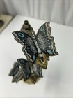 Vintage Allied Brass Butterfly Clip Note Holder Stand   3 Butterflies