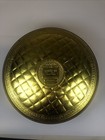 Vtg Gold Tone Metal Fruitcake Cookie Tin Embossed Country Inn Guildcraft 10 