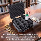 Casematix Silver Eagle Coin Tube Storage Case Waterproof Holder For 9 Tubes