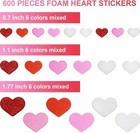 Lot Of 8 Packages Hearts Stickers For Arts Craft Foam Adhesive 600pcs Per Pack