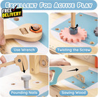 Kids Tool Bench Set Large Wooden Work Bench Construction Toys Workshop W kid   