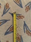 4 Yards 43    Rich   s Remnant Fabric Cream Blue Burgundy Tulips  Polyester Sheer