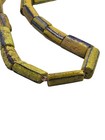 Antique Yellow Striped African Trade Beads Glass Necklace 22  Chevron Style