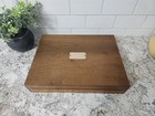Vintage Naken Wood Silverware Chest Anti-tarnish Flatware Storage Box Brown 