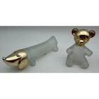 Vintage Avon Animal Perfume Bottle Lot 10pc Frosted Glass Gold Tone Caps F381
