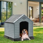 34 In Large Plastic Dog House Outdoor Indoor Doghouse Puppy Shelter Dog Kennel