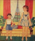 Vintage Uncut 1940-50 s Baby Sitter Paper Dolls rare  1 Top Reproduction