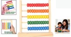 Kids  Wooden 5-row Counting Abacus - Safe  Manual Learning Toy For Two Players