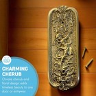 Vintage Cast Iron Ornate Cherub Door Push Plate - Antique Polished Brass Decor