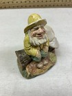 Vintage Chalkware Garden Gnome H   pril Studio Signed 5 5 Inches Tall As Is