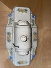 Vintage 1930s Porcelier Floral Double Light Ceiling Mount Wired Light Fixture