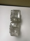 Pair Of Vintage 1960   s Diamond Cut Crystal Glass Decanters Set With Tag On Each