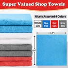 Fixsmith Shop Towels  Microfiber Cleaning Cloth 200  Red blue white grey 