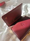 Cartier Bordeaux Leather Tri-fold Wallet N o s 