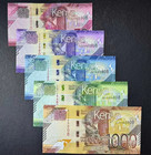 Set 5 Pcs Kenya 50 100 200 500 1000 Shillings P 52 53 54 55 56 Unc New Banknote