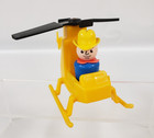 Vintage 1980s Fisher Price Little People Helicopter  Airport Transport 2 Figures