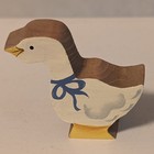 3 Vtg Mini Hand Painted Wooden Geese Ducks Folk Art country Decor Shelf Sitter