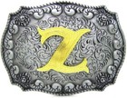 Western Belt Buckle Initial Letters Abcdefg To Y-cowboy Rodeo Silver Large Be   