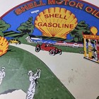 Vintage Shell Gasoline Sign - Pebble Beach Golf Gas Pump Plate Porcelain Sign