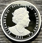      2021 Alderney Una   The Lion 2 Oz 0 999 Silver Proof Coin Qe Ii  2 000 Minted