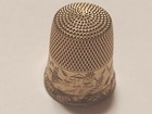 Antique 14kt  Yellow Gold Thimble   ornate Hand Etched