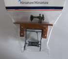 Dollhouse Miniature Sewing Machine On Table Singer Antique Style Metal Wood 1 12