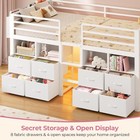 Twin Size Loft Bed With 8 Drawers  Stairs shelves   Led Ligh And Guardrails