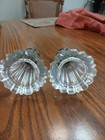 Vintage Heavy Glass Salt   Pepper Shakers Clear With Silver Lids  Free Shipping