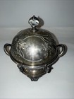 Antique Victorian Silver Plate Caviar butter Dish With Interior Cow Design