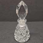 Vintage Western Germany Art Deco Cut Glass Mini Perfume Bottle