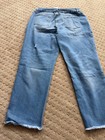 Flamingals Skinny Leg Cropped Casual Denim Pants Mid Blue Xl