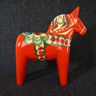 Swedish Dala Horse Wood Carved Hand Painted Nils Olsson Large 10  Folk Art Label