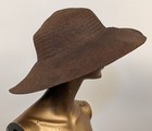 Victorian Mid 19th C Thin Straw Hat W Wide Brim  