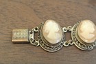 Antique Italian 800 Silver Over Brass Giuseppe Mandile Cameo Bracelet 7 1 2 24gm