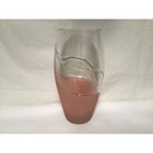 Vintage Classic Glass Melinda Pink Frosted Etched Design Glass Vase Home Decor
