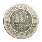 1863 Belgium 10 Centimes Old Coin Leoplold I Rampant Lion Km 22