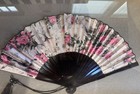 Pair Of Vintage Mid-century Asian Folding Fan Shadow Box Wall Displays 