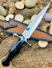 Handmade Hunting Dagger Knife High Polish Carbon Steel Blade Wood Handle