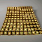Vintage Granny Square Afghan Crochet Blanket Throw 83x65 Multi Color Hand Made