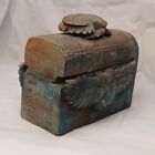 Ancient Egypt Winged Beetle Box Unique Artifact Containing Isis Anubis And Horus