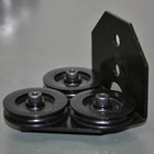 Steel Cable Tri Pulley Bracket Brkt-32a  1 4  Wire Rope  90   Hanger  2  Wheels